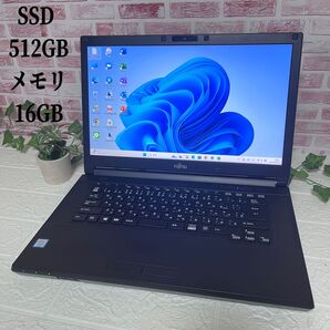 ★美品 SSD512GB メモリ16GB★A576/S i5-6300U カメラ Win11 Office認証済 ノートPV534