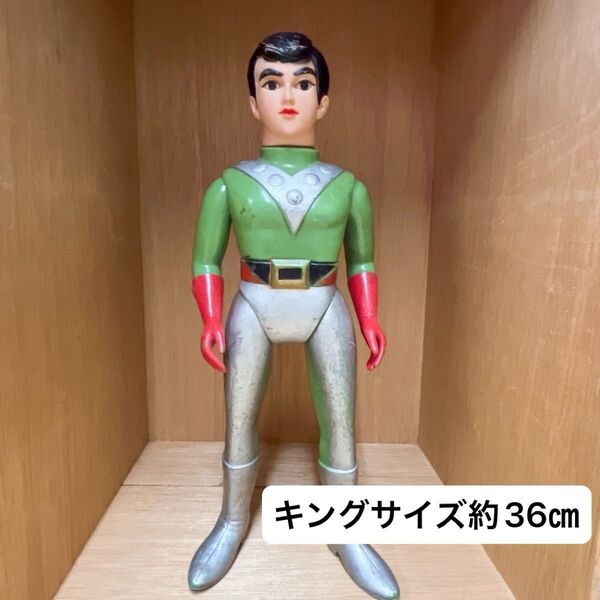 【激レア当時物】サンダーマスク バンダイ製 ビッグソフビ 約36cm 正規刻印あり 昭和レトロ 特撮玩具 旧バンダイ