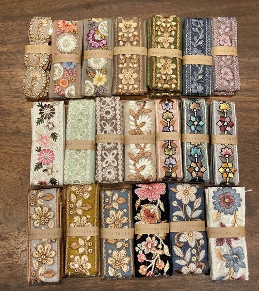 R インド刺繍リボン 細身 50㎝×20本 ハンドメイド