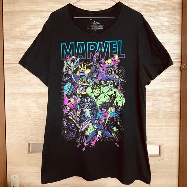 MARVEL 半袖 Tシャツ ブラック アメコミ L