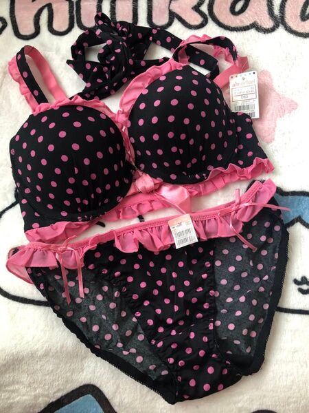 087 エメフィール aimerfeel 水玉 ブラジャーショーツ セット 廃盤品