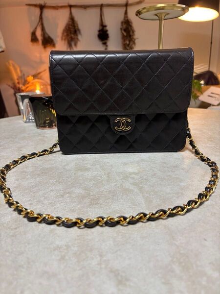 【正規美品】CHANEL シャネル マトラッセ チェーンショルダーバッグ ラムスキン ミニ レザー