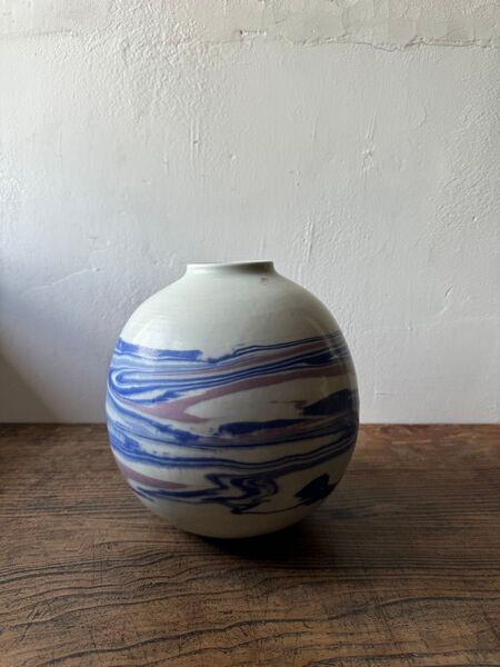 《希少》有田焼 練込壺 今村博 花瓶 花器 壺 花生 フラワーベース インテリア 日展作家 置物