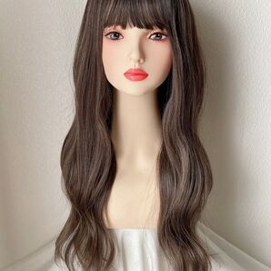 新品 フルウィッグ ロング アッシュブラウン グラデーション 耐熱 かつら ウィッグ