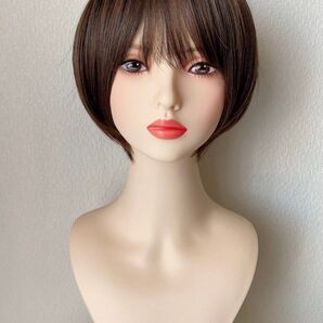 新品 フルウィッグ ショート ボブ マロンブラウン プリン 耐熱 かつら ウィッグ