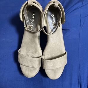 ウェッジソールサンダル ベージュ Lサイズ