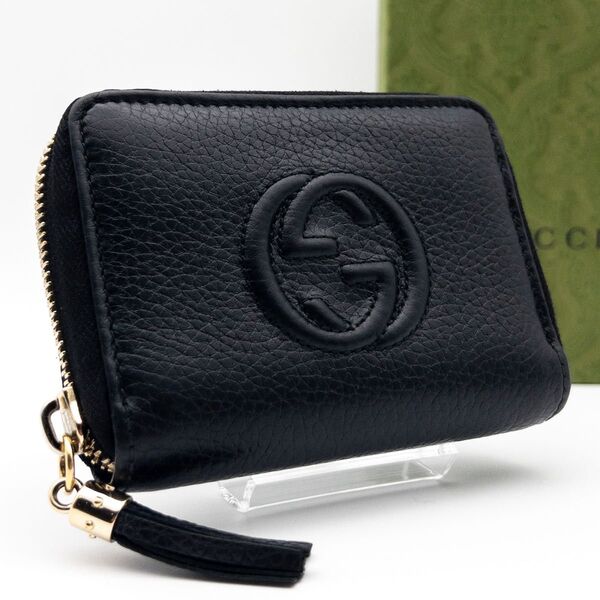 【極美品】GUCCI GGソーホー コンパクトウォレット 黒