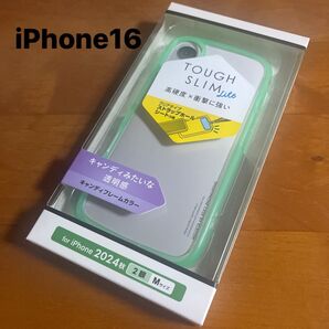 iPhone16 ハイブリッドケース カバー 背面クリア クリアグリーン (3)