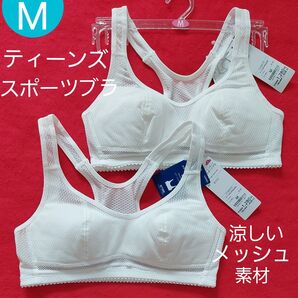 ティーンズ ジュニア 婦人 さわやかメッシュ スクールスポーツブラ 2枚組 M