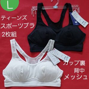 ティーンズ レディース スクールスポーツブラ デイリーブラ メッシュ 2枚組 L