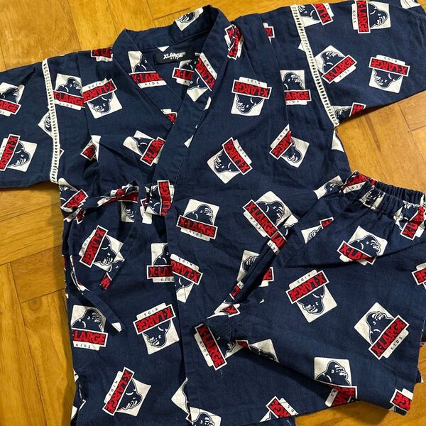 X-LARGE KIDS 甚平 ネイビー キッズ L 120〜130