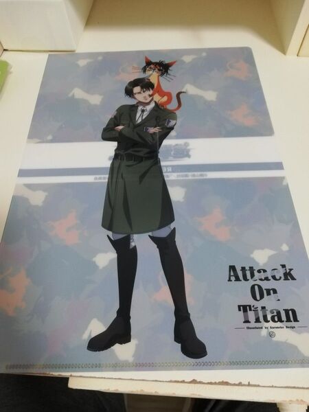 進撃の巨人 Attack on Titan RE:SHAZAM 黒ねこ意匠 黒猫 クリアファイル リヴァイ ハンジ ハンジ猫