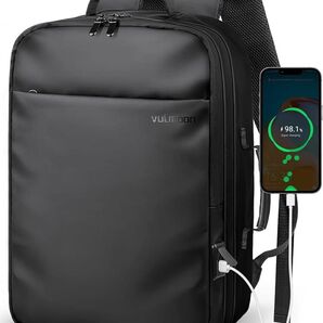 Vulmoon ビジネス リュック 旅行 出張用 通勤 防水 USB充電ポート 拡張機能 17インチ 多ポケット 大容量 耐衝撃