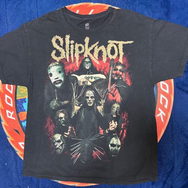 SlipKnoT Tシャツ 両目プリント スリップノット 希少 サイズXL バンドTシャツ ヘヴィメタルバンド