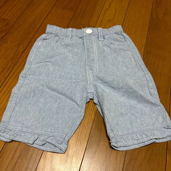 ベビー服 ハーフパンツ フリル付き ブルー 95サイズ