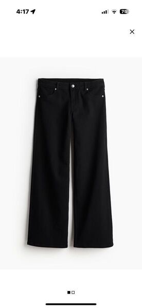 エイチアンドエム H&M ローウエストツイルパンツ ワイド ローライズ 36