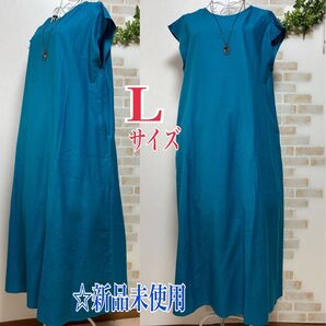 ◆今週限定価格◆ラスト早い者勝ち!◆【Lサイズ】 夏ワンピース ノースリーブワンピース エメラルドグリーン 新品未使用