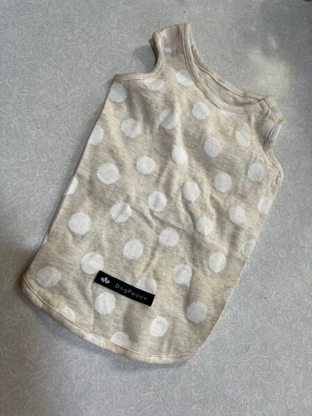 DogPeace 犬服 タンクトップ ドット柄 ベージュ(新品・未使用)