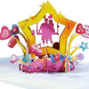 ◎ ハンドメイド ロマンチック スターカード ポップアップ 3D スターカード ロマンチック ラブレター グリーティング 記念日