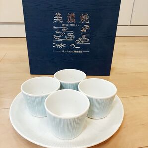 新品 美濃焼 深皿&そば猪口セット 十草模様 深皿り 蕎麦猪口 ZUITOH 食器 和食器