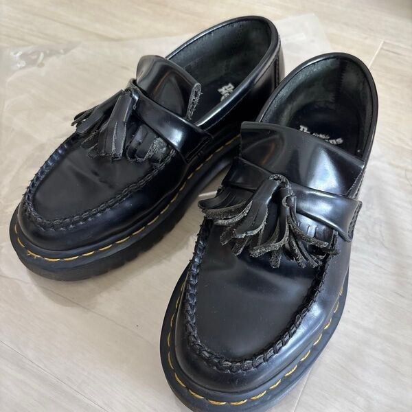 Dr. Martens タッセルローファー UK3 ブラック Adrian BEX 厚底 ローファー エイドリアン マーチン