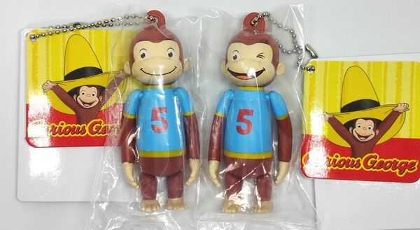 2個セット★おさるのジョージ プラプラプチフィギュア セガプライズ SEGA ボールチェーン付き タグ付き新品未使用品★☆