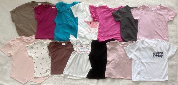【新品あり】夏服 女の子 トップス Tシャツ タンクトップ キャミソール 保育園着 100 110 まとめ売り