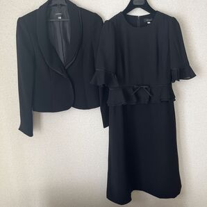 ブラックフォーマル スーツ 喪服 礼服 冠婚葬祭 オールシーズン ワンピース 洗える ジャケット 黒 アンサンブル
