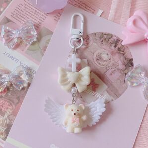 *.゜天使くまさんのキーホルダー*.゜ハンドメイド コレクトブック 天使