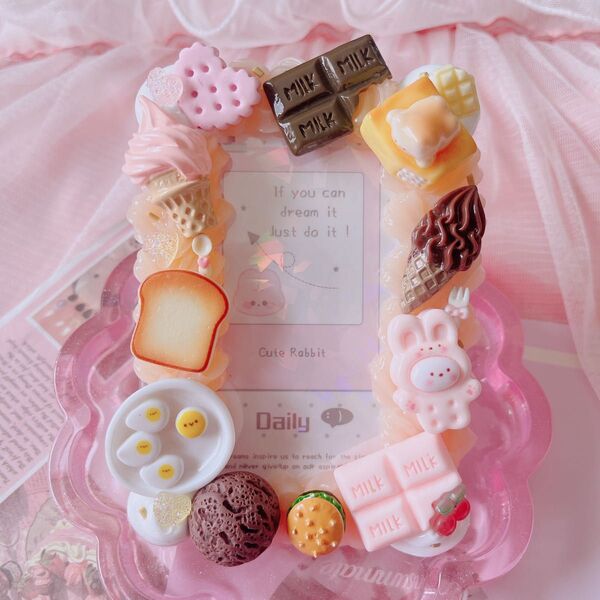 *.゜スイーツなトレカケース*.゜ホイップデコ アイス うさぎ