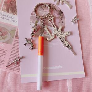 *.゜ライフルとタバコなストラップ*.゜ 虎 シルバー系