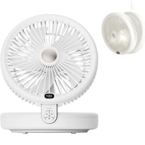 サーキュレーター 扇風機【2025新型節電対策】 5000mAh大容量 DCモーター ナイトライト付き 静音 壁掛け 小型ファン