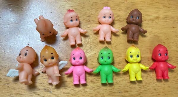 キューピー人形 6色 10体 約5cm まとめ売り 昭和レトロ フィギュア ソフビ人形