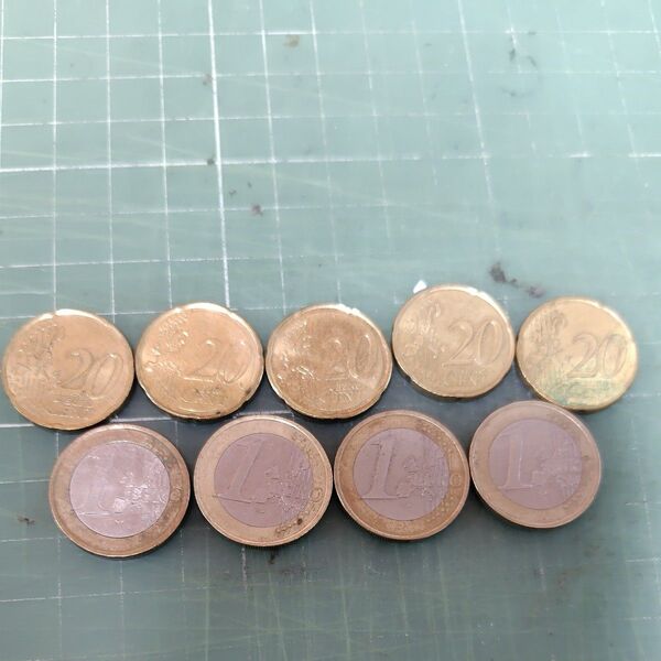 フランスユーロ硬貨×9枚(5ユーロ)