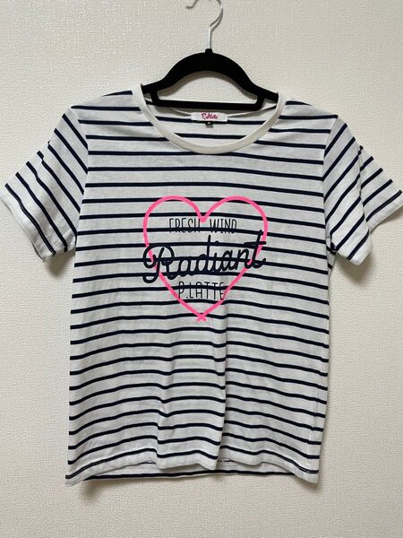 ピンクラテ PINK-latte ボーダー 半袖Tシャツ M 155 160