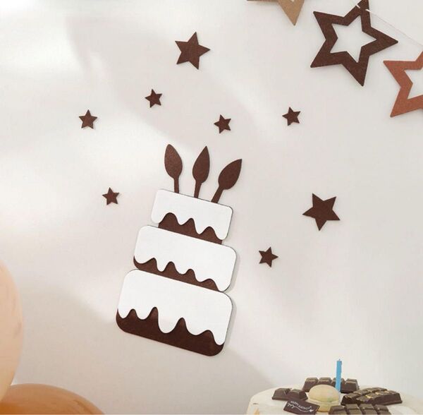 誕生日 バースデー ケーキ 不織布 レターバナー ウォールデコ 飾り 祝い 記念