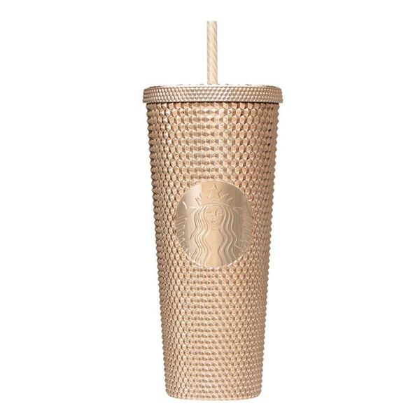 STARBUCKS スターバックス ホリデー2023 ロゴコールドカップタンブラー バンピーゴールド 710ml