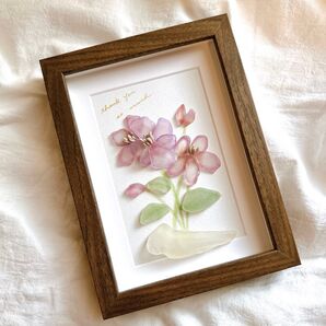 #96 シーグラスアート シーグラス お花 花 フラワー Flower