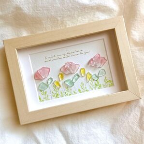 #122 シーグラスアート シーグラス お花畑 お花 フラワー Flower