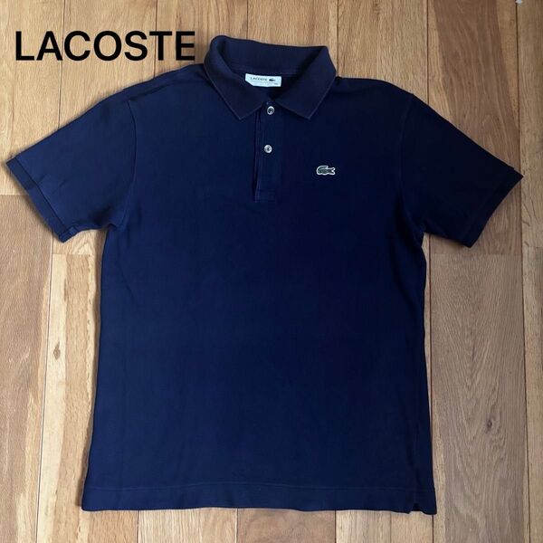 LACOSTE ラコステ ポロシャツ 16Aサイズ ポロシャツ 半袖ポロシャツ ネイビー 鹿の子 BOYS メンズ M 紺