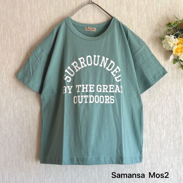 オーガニックコットンロゴプリントTシャツ サマンサモスモス