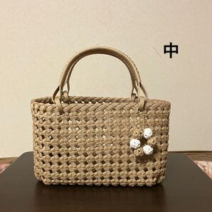 長丸石畳編み 中 カゴバッグ
