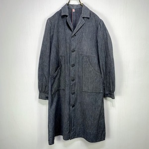  car n blur - French Work coat gray euro Vintage Vintage France army old clothes euro Work elbow patch 