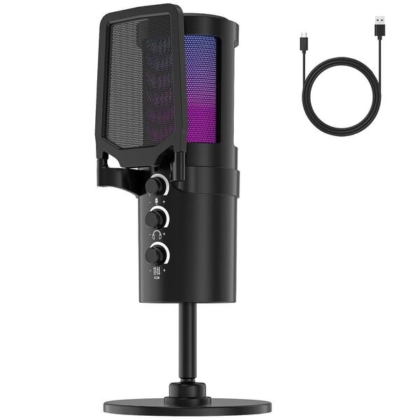 新品 即日発送 コンデンサーマイク PC マイク ゲーミングマイク USB ノイズキャンセリング ゲーム実況 高音質