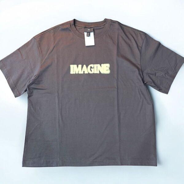 【新品未使用品】H&M メンズ プリント Tシャツ サイズL ルーズフィット・コットン100%