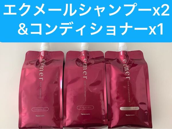 新入荷ナリス化粧品エクメール シャンプー400mlx2袋+コンディショナー400mlx1袋