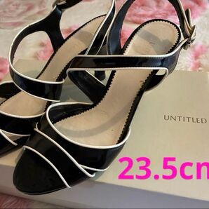 ◆ UNTITLED アンタイトル ◆ 黒 ホワイト ストラップサンダル パンプス23.5cm パンプス ブラック