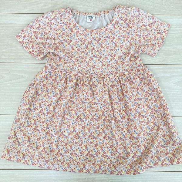 半袖 ワンピース 女の子 100cm 花柄 夏