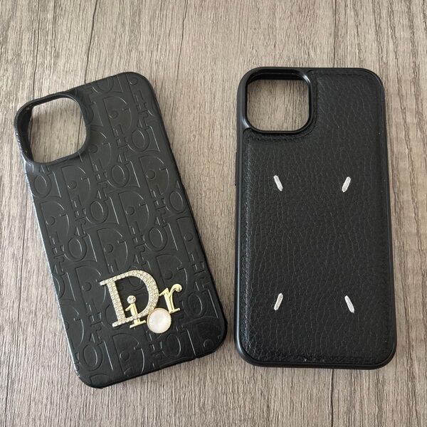 Dior Maison Margiela 風 iPhone13/14ケース 2個セット おまけ左右のぞき見防止ガラスフィルム付き