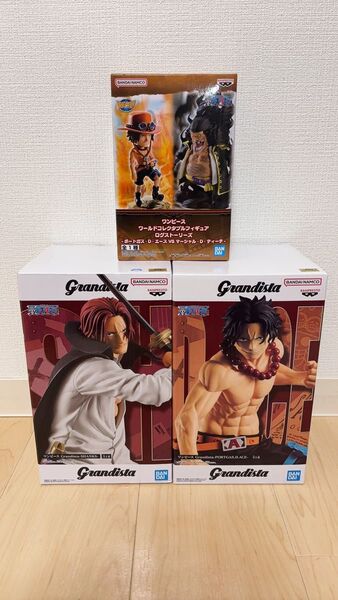 grandista シャンクス エース ワールドコレクタブルフィギュアログストーリーズエースvsティーチ フィギュア3点セット